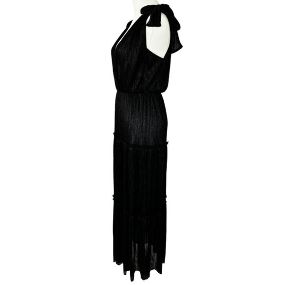 Sabina Musayev Helena Metallic Maxi Dress Black Silver Size Small - Picture 4 of 11